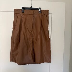 H&M Brown faux Leather Shorts
